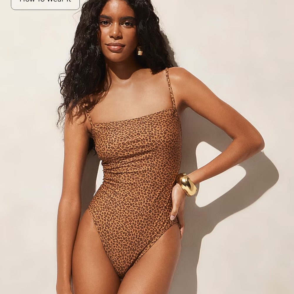 J Crew Leopard Print One-Piece Swimsuit size 24 New with tags NWT